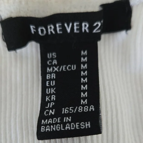 Forever 21 White Button-down Ribbed Top - Picture 6 of 7